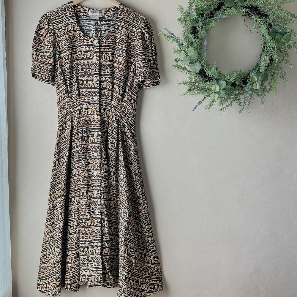 Vintage 90s Maggy London Petites Button Down Dress